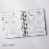 Wispy Feathers Quarterly | Weekly Spiral Planner | Blue