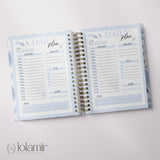 Wispy Feathers Quarterly | Weekly Spiral Planner | Blue