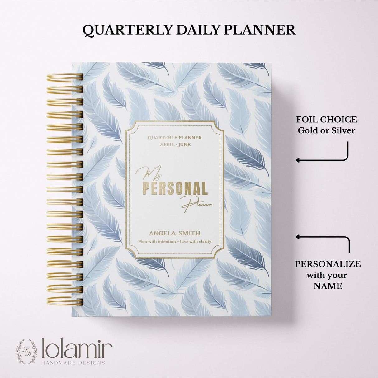 Quarterly - Wispy Feathers - Daily Spiral Planner - Blue - view 10