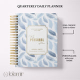Wispy Feathers Quarterly | Weekly Spiral Planner | Blue