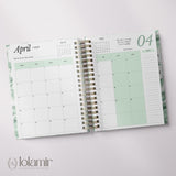 Dreamy Peonies | Daily Spiral Planner |  Custom Start Month |Green