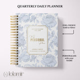 Dreamy Peonies | Daily Spiral Planner |  Custom Start Month |Blue