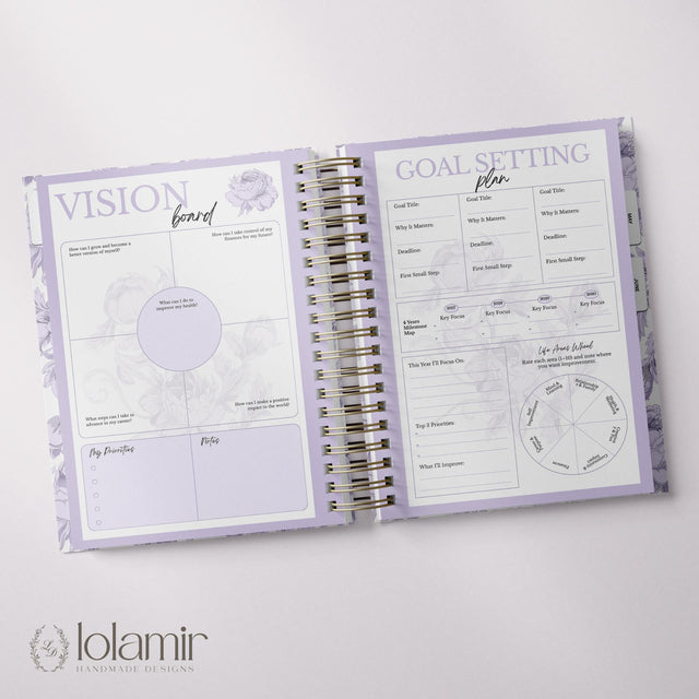 Dreamy Peonies | Daily Spiral Planner |  Custom Start Month |Lilac