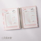 Wispy Feathers Quarterly Planner | Weekly Spiral Planner | Pink
