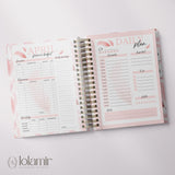 Wispy Feathers Quarterly Planner | Weekly Spiral Planner | Pink