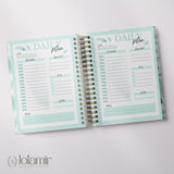 Wispy Feathers Quarterly  | Weekly Spiral Planner | Teal