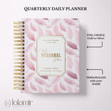 Wispy Feathers Quarterly | Weekly Spiral Planner | Peach