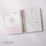 Wispy Feathers Quarterly | Weekly Spiral Planner | Peach