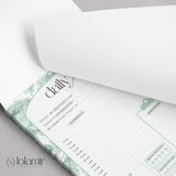 Daily Planner Notepad Green Lilies | Tear Off Undated Letter Size | Gift