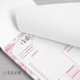 Daily Planner Notepad Pink Lilies | Tear Off Undated Letter Size | Gift