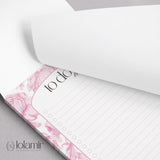 To Do List Floral Notepad 5x7 | Aesthetic Desk Notepad | Daily Task Pad | Cute Stationery Gift for Her | Pink Purple Blue Green Notepad