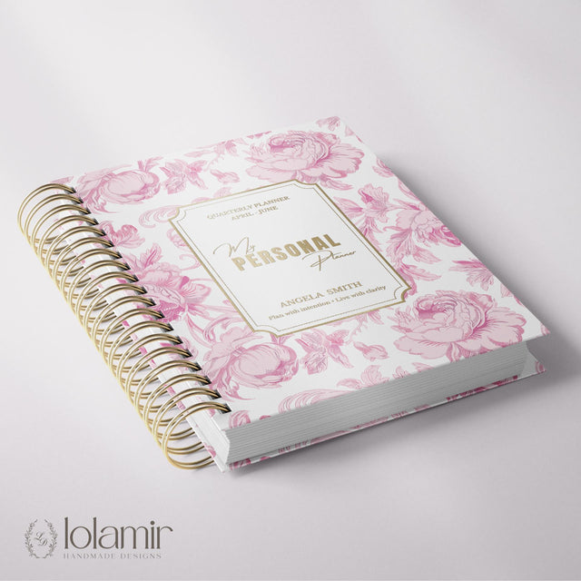 Dreamy Peonies Quarterly | Weekly Spiral Planner | Pink