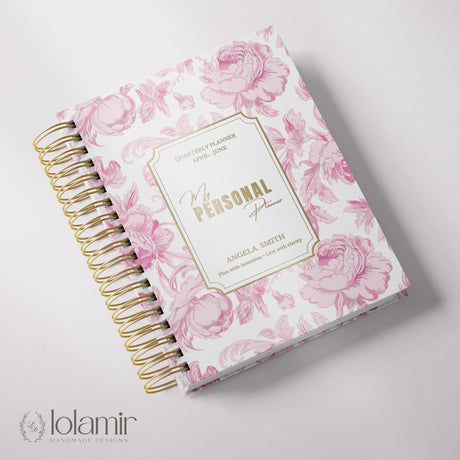 Dreamy Peonies Quarterly | Weekly Spiral Planner | Pink