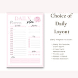 Dreamy Peonies | Weekly Spiral Planner | Pink