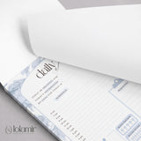 Daily Planner Notepad Blue Lilies | Tear Off Undated Letter Size | Gift