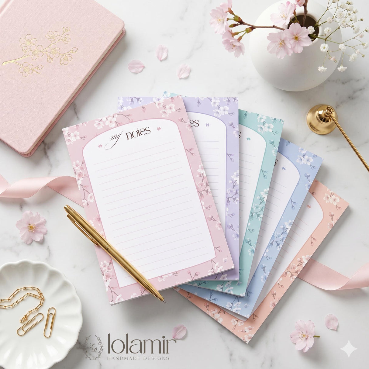 "My Notes" 5x7 Notepad - Cherry Blossom
