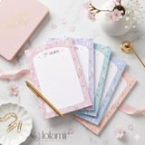 5x7 “My Notes” Notepad | 5 Cherry Blossom Color Choices | Luxury Desk Stationery Pad | Gift for Her