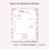 Daily Planner Notepad Pink Lilies | Tear Off Undated Letter Size | Gift
