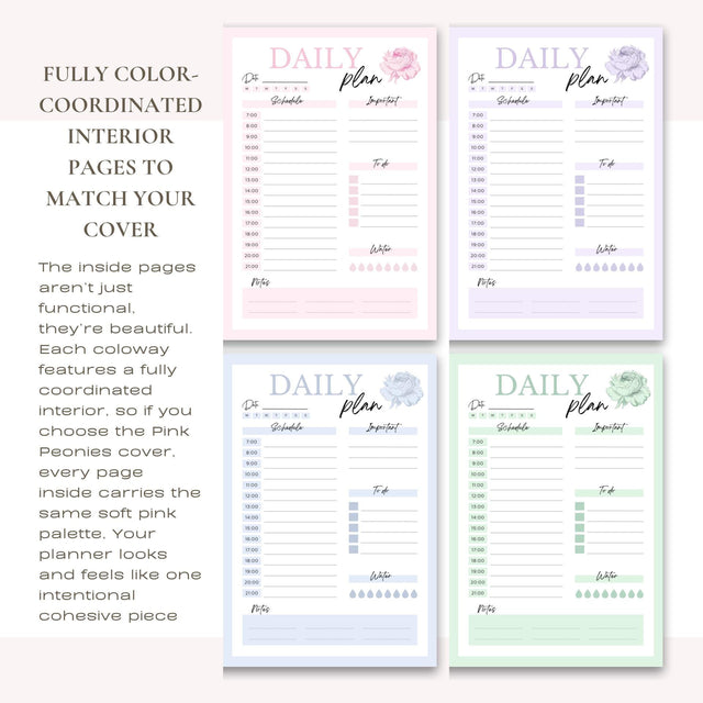 Dreamy Peonies | Weekly Spiral Planner | Pink
