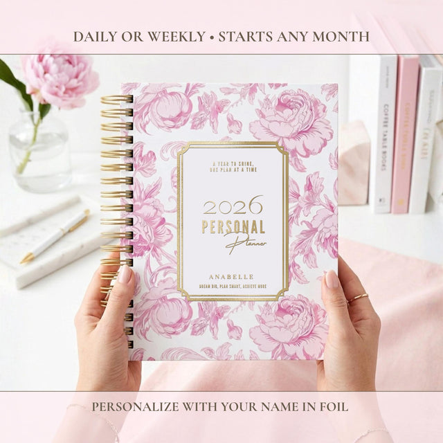 Dreamy Peonies | Weekly Spiral Planner | Pink