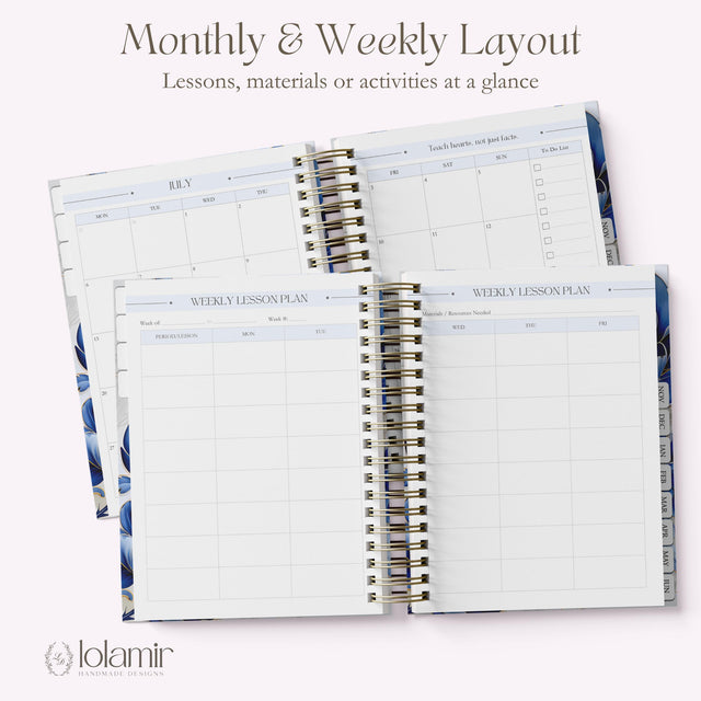Teacher Planner 2026-2027, Monthly & Weekly High School Lesson Plan, Custom Spiral Hardcover, Academic Year, Back to School Teacher Gift