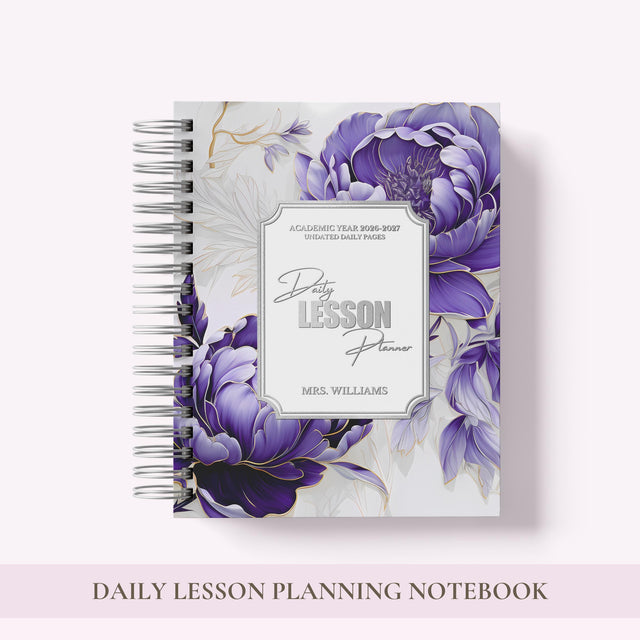 Teacher Daily Lesson Planner 2026-2027, High School Lesson Plan Companion Custom Spiral Hardcover Academin Year Back to School Teacher Gift