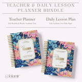 My Teacher Planner and Daily Lesson Planner bundle, matching floral covers