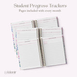 Teacher Planner 2026-2027, Monthly & Weekly Academic Year Lesson Plan Book - Serene Blooms Floral Hardcover, Back to School Teacher Gift