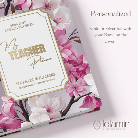 Teacher Planner 2026-2027, Custom Monthly & Weekly High School Lesson Plan, Spiral Hardcover, Academic Year, Teacher Gift Back to School
