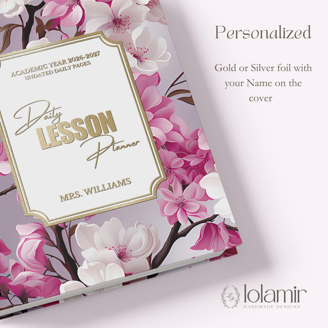 Custom Teacher Daily Lesson Planner | Wire Bound Academic Planner Companion | Personalized Undated Daily | Back to School Teacher Gift