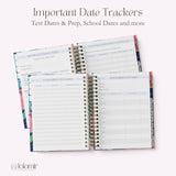 My Teacher Planner important date trackers including school dates, college recommendation letter tracker, and standardized test prep