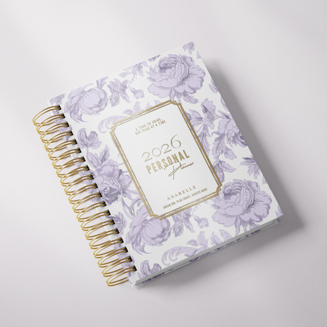 DAILY | Dreamy Peonies | Spiral Planner | Custom Start Month | Lilac
