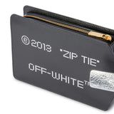 Zip Tie Medium Clutch in Black/Silver Handbags OFF-WHITE - LOLAMIR