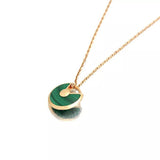 Cartier Amulette de Cartier Pendant Necklace 18K Rose Gold with Malachite and Diamond XS