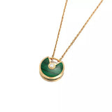 Cartier Amulette de Cartier Pendant Necklace 18K Rose Gold with Malachite and Diamond XS